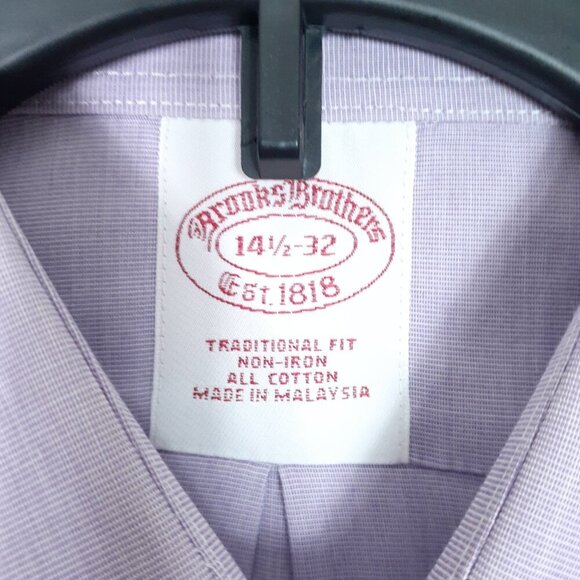 Brooks Brothers Mens Dress Shirt 14 1/2-32 Traditional Fit French Cuff Lilac 750 - Picture 4 of 5